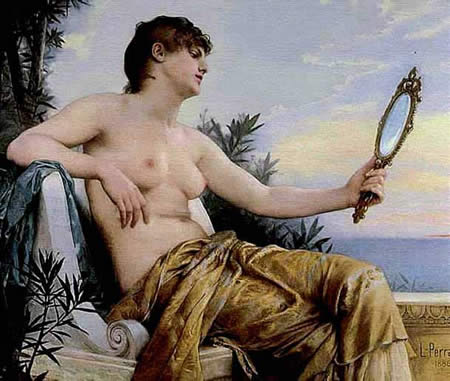 Pintura francesa neoclásica de desnudo por Perrault.
