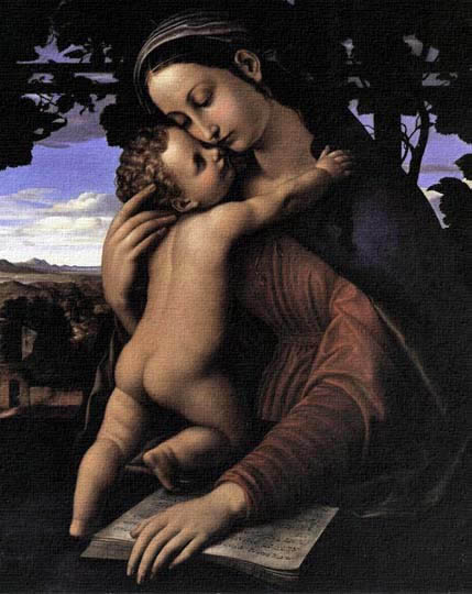 Madonna y niño, pintura religiosa por el alemán Von Carolsfeld.