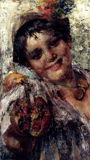 Retrato neoimpresionista por Irolli.
