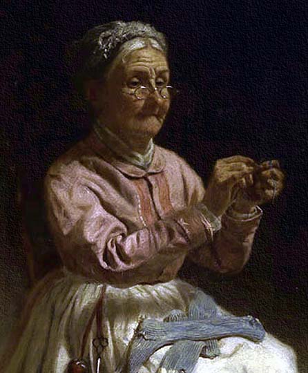 Retrato de abuela por el americano Waterman Wood.