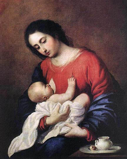 Madonna estilo barroco manierista por de Zurbarán.