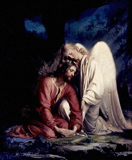 Cristo y el ángel pintura neoclásica por Bloch.