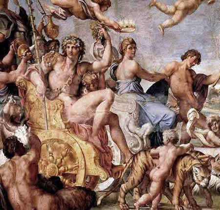 Obra mitológica al fresco por el italiano Carracci. 