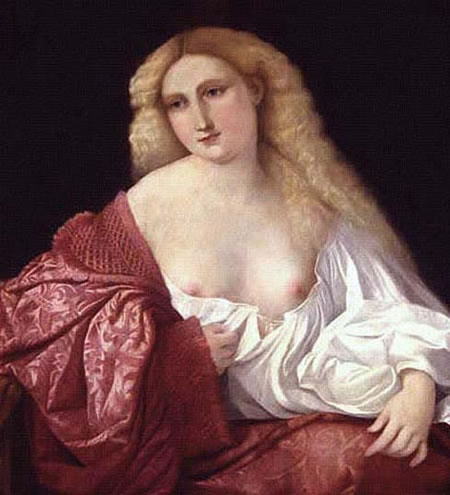 Retrato en estilo similar a Bellini por Palma el Viejo.