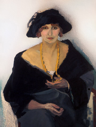 Obra expresionista, retrato de mujer por Van Dongen.
