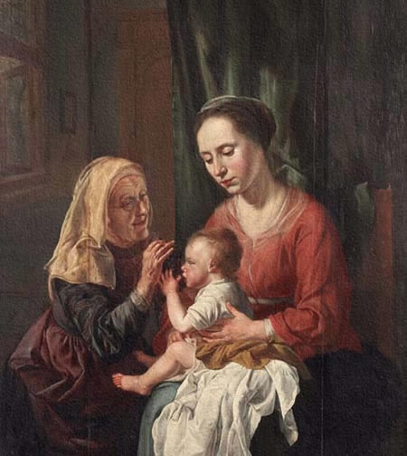 Pintura costumbrista por el holandés Van Hoogstraten.
