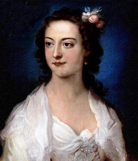 Retrato de dama pintado al pastel por Hoare.