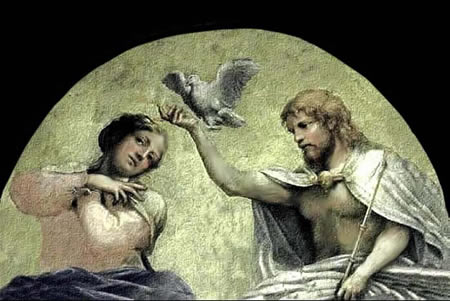 Alegoría religiosa del Barroco parmesano por El Correggio.