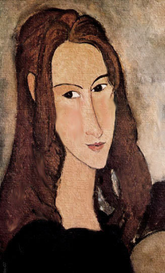 Retrato modernista por el italiano Modigliani.