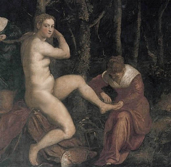 Pintura manierista, desnudo italiano por El Tintoretto.