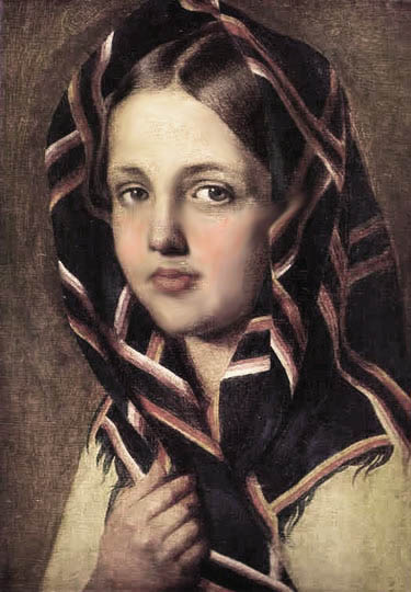 Retrato de niña por el ruso Venetsianov.