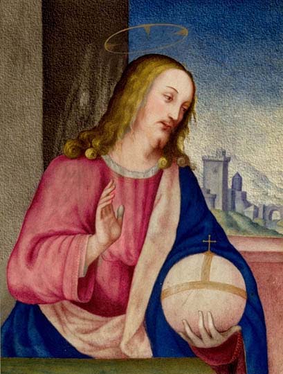 Obra religiosa Salvator Mundi, imagen manierista por El Empoli.