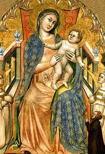Madonna y niño, cuadro prerrenacentista por el boloñés De Filippo.