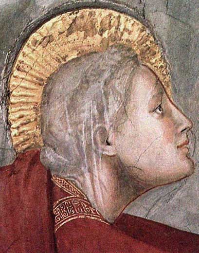 Santo cristiano, fresco pre-renacentista pintado por El Giotto.