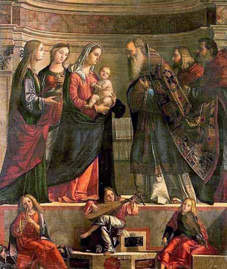 Pintura veneciana religiosa en témpera, por Carpaccio.