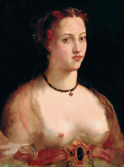 Retrato de mujer por el florentino Tosini.