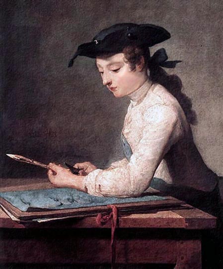 Jovencita retratada por el barroco neoclásico Chardin.