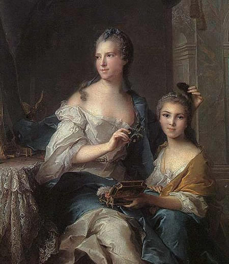 Retrato realista Rococó del siglo 18 por Nattier.