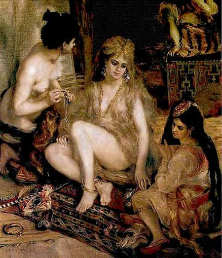 Obra orientalista francesa, técnica sofisticada por Renoir. 