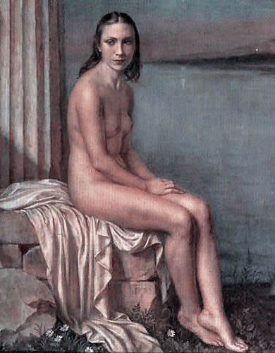 Muchacha desnuda retratada por el británico Apperley.