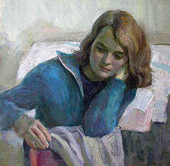 Joven, retrato expresionista al oleo por Voronov.