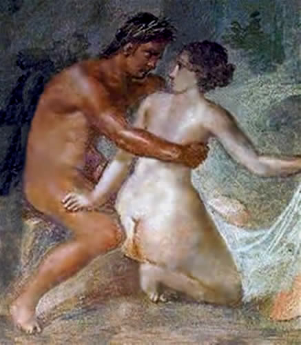 Escena erótica pintada al fresco.