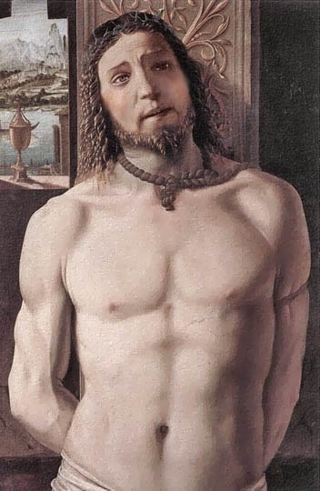 Cristo en estilo renacentista en témpera por El Bramante.