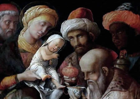 Obra religiosa en témpera por Mantegna.